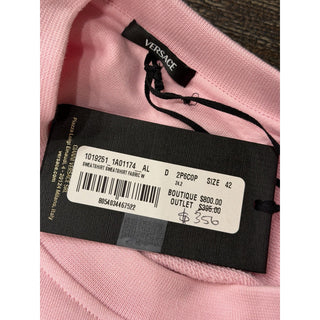 Versace Medusa Print Crop Pink Cotton Sweatshirt 6 US (42 Euro) 1019251 NWT $800