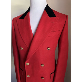 Gucci Men Linen/Wool Double Breasted Sport Coat Blazer Red 38 US/48 Eu NWT $3150