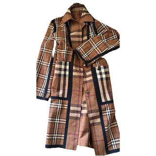 New $3550 Burberry Men Reversible Plaid Cotton Trench Coat DARK BIRCH 40 US/50 E