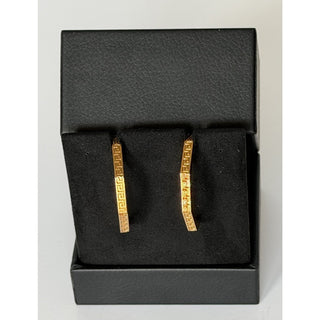 Versace Greca Bar Earrings Gold Greek Key 1019301 1A00620 3J000 NIB