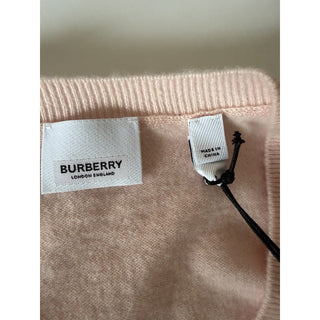 Burberry Violeta 100% Cashmere V-Neck Sweater Pale Pink Medium 8099157 NWT $1150