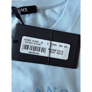 Versace Mens Logo Compact Cotton Jersey T-Shirt Pastel Blue 4XL 1013302 NWT $750