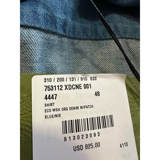 Gucci Men Eco WSH Org Denim Button Down Shirt Blue 48 Eu/M New $1650