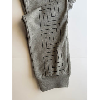 Versace Men's Greca Print Gray/Black Activewear Sweatpants Pants 2XL 1021362 NWT