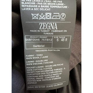 ZEGNA Regular Fit Dress Pants 15 MIL MIL Wool DK Gray 32 US ( 48 Eu ) New $980