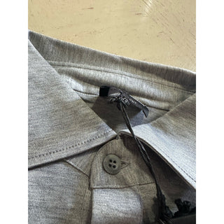 NWT $875 Giorgio Armani Mens Silk/Cotton Polo Shirt Gray 38 US/48 Eu ( S ) Italy