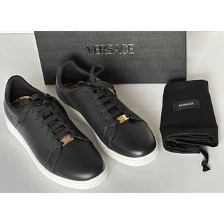 Versace Medusa Men's Black Leather Sneakers 14 US (47 Euro) 1016936 NIB