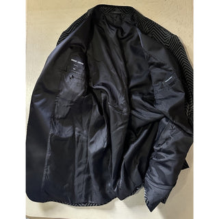 NWT $3395 Giorgio Armani Men Velvet Jacket Blazer Black/Gray 42 US/52 Eu Italy