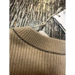 New $1995 Brunello Cucinelli Ribbed Cashmere Crop Sweater Vest LT Brown XL