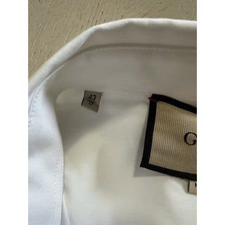 New $1200 Gucci Men’s Dress Shirt White 43/17 Italy