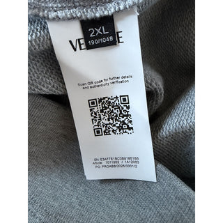 Versace Embroidered Non-brushed Sweater Gray 2XL 1011852 NWT $1000