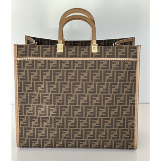 Fendi Roma Jackuard FF Logo Canvas Sunshine Large Tote Bag 8BH372 IT NWT $3450