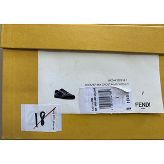NIB $830 Fendi Men Mixed-Media Low-Top Sneakers Black/Gray 8 US/7 Fendi Italy