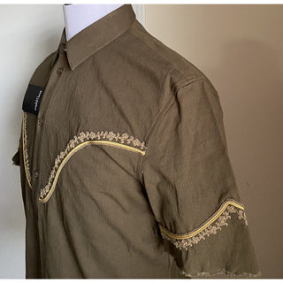 NWT $1490 Saint Laurent Men Western Shirt Green M ( 39/15.5 ) Italy