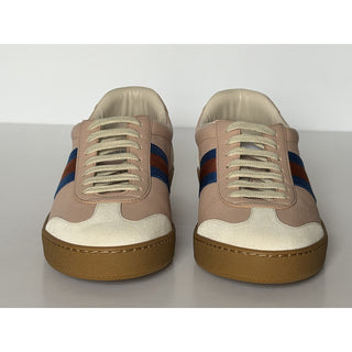 Gucci Women’s Skin Rose Suede/Leather Web Low Top Sneakers 10 US (40) 858532 NIB