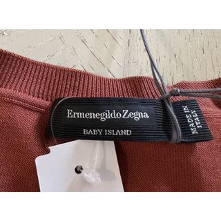 NWT $1095 Ermenegildo Zegna Knitwear Crewneck Sweater Orange 48 Eu/S Italy