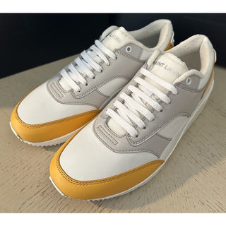 NIB Saint Laurent Leather sneakers White/Gray/Yellow 9 US/42 Eu 757319