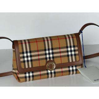 Burberry Millie Check Shoulder Crossbody Bag Antique Brown 8121488 IT NWT $1850