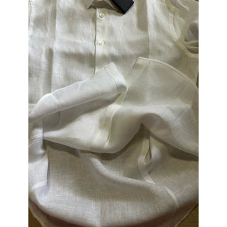 Giorgio Armani Men 100% Linen Shirt White Size 39/15.5 New $695 Italy