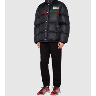New $2900 Gucci Men’s Light Nylon Puffer Coat Jacket Black 42 US/52 Eu