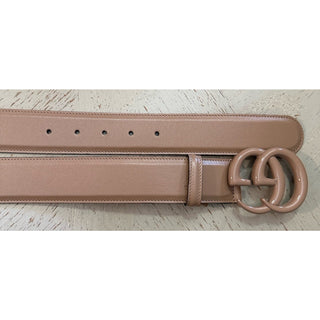 Gucci Women Leather GG Belt warm caramel / nude beige Size 120/48 NWT