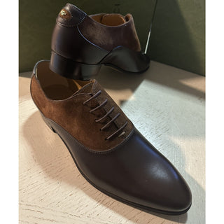 NIB Gucci Men’s Leather Suede Oxford Shoes Cocoa/Brown 11 US/10.5 UK 719741