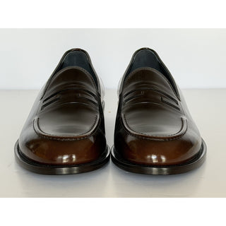 Fendi FF Penny Loafers Brown Calf Leather Men 9 US (8 Fendi) 7D1645 NIB $1250