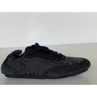 Fendi Fit FF Jacquard Suede Sneakers Blue Men 9 US (8 Fendi) IT 7E1842 NIB $950