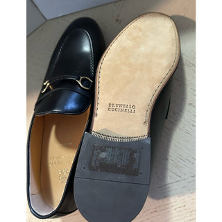 NIB $1350 Brunello Cucinelli Men’s Leather Loafers Shoes Black 11 US/44 Eu