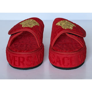 Versace Medusa Platform Slide Slippers Red Gold Women 7 US (37 Eu) ZSL00003 NIB