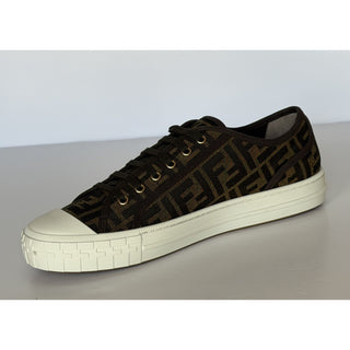 Fendi Domino FF Jacquard Sneakers Brown Men 13 US (12 Fendi) IT 7E1553 NIB $770