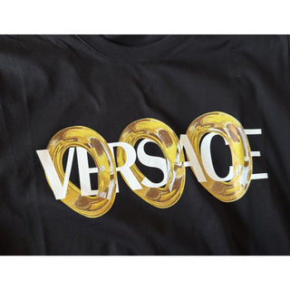 Versace Men’s Logo Compact Cotton Jersey T-Shirt Black L 1013302 NWT $800