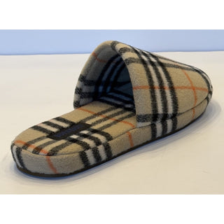 Burberry Check Wool Blend Slippers Beige Men 11 US (44 Eu) IT 8123284 NIB $525