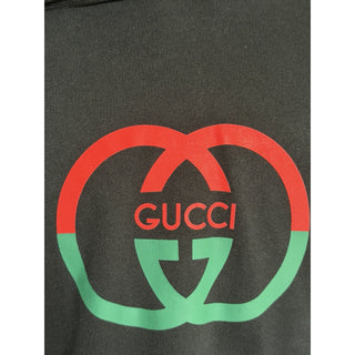 Gucci Interlocking G Logo Hoodie Black Cotton Sweatshirt Men’s Large 721427 NWT
