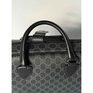 Gucci GG Emblem Medium Black Monogram Briefcase 821149 FAED4 NWOT