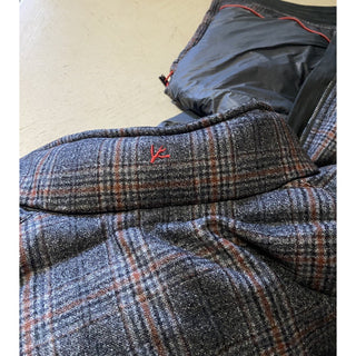 New $3250 Isaia Glen Plaid Puffer Jacket Vest Coat Charcoal 42 US/52 Eu Italy