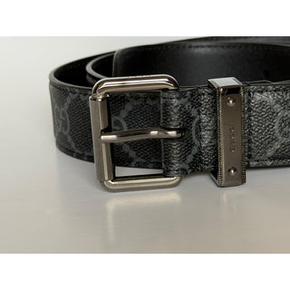 Gucci Men’s GG Emblem Belt Black Square Buckle 100/40 822150 Italy NIB