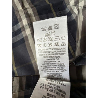 Burberry Elio Check Short Sleeve Shirt Indigo IP Check Men L 8121624 NWT $680