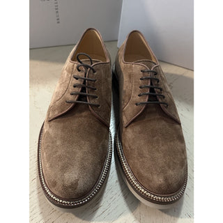 NIB $1295 Brunello Cucinelli Men’s Suede Shoes Tobacco brown 9 US/42 Eu