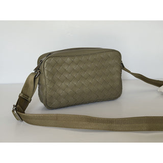 Bottega Veneta Intrecciato Leather Crossbody Bag Taupe 710048 Italy NWT $2500