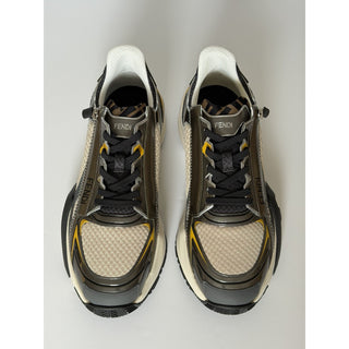 Fendi Flow Sneakers Gray/Yellow/White 11 US (10 Fendi) 7E1689 Italy NIB $1190
