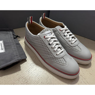 NIB Thom Browne Men Leather & Mesh Training Sneakers Shoes Gray 11 US/44 Eu Ita