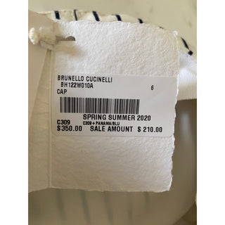 NWT Brunello Cucinelli Girl Marine Cap Hat White/Blue Size 6