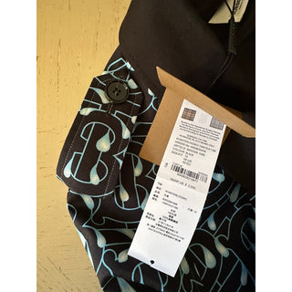 Burberry Women BT Waterloo Gabardine Trench Coat Black/Blue 8US/42 It New $2890