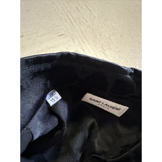 NWT $1550 Saint Laurent Men OVERSIZE SHIRT Black 39/15.5 ( Regular Size XXL )