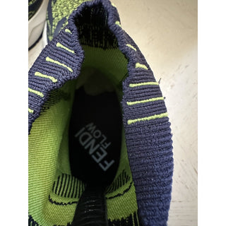 NIB $1190 Fendi Men Contrast Knit High Top Sneakers Shoes Navy/Green 12 US/11 UK