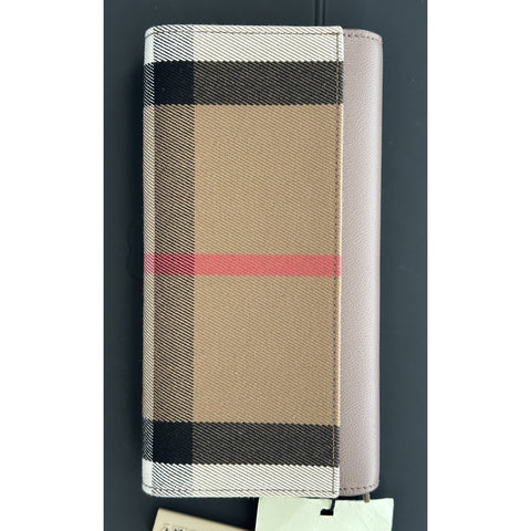 Burberry Halton MX Check Pale Cameo Wallet 80845311 NWT $680
