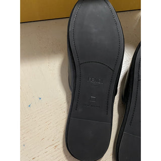 NIB Fendi Mens Leather Sandal Shoes Black 8 US/7 UK Italy