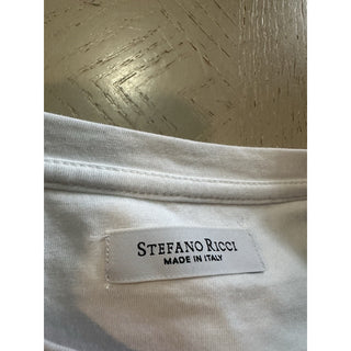 Stefano Ricci Men's Embroidered Chain Logo T-Shirt XL White Italy New $750