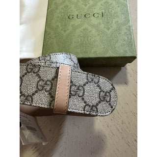 Gucci Women Leather GG Belt Brown/Beige Size 110/44 NWT 400593 HUH4V